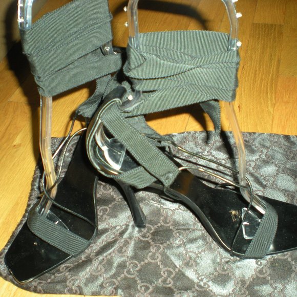 Vintage Gucci Brighton ribbon heels RARE!! Sz 9.5 - Picture 6 of 9